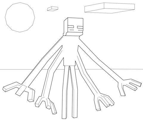 Minecraft Mutant Enderman Coloring Page